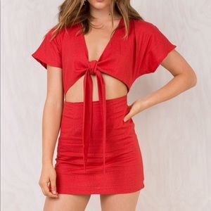 Princess Polly Pathway Tie Front Cutout Dress